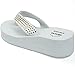 Alpine Swiss Womens Rhinestone Wedge Heel Flip Flop Sandals
