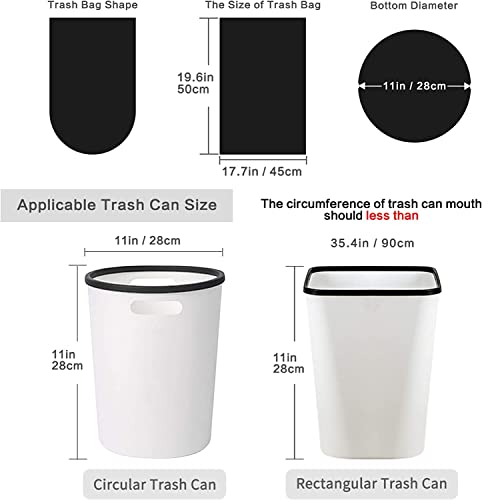 LYLYMYKHH Garbage Bags Small Trash Bags, 50 Count 4 Gallon Plastic Bags Bin Bags 45 * 50cm Wastebasket Bin Liners for Home Bathroom Bedroom Office Black Dustbin Bag, Disposable Bags (Black(Small))