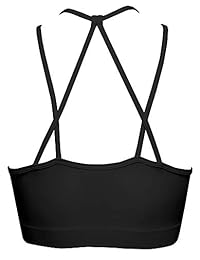 Bralette de encaje con cuello halter acolchado, correas cruzadas con almohadillas extraíbles pequeñas a más de 1 o 2 juegos