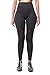 APTERA Women's High Waist Leggings Color Contrast Tights Full Length with Mesh Panels for Yoga Jogging Workout - Dark Gray, L