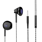 Wotmic In Ear Headphones Wired Earbuds with Microphone iPhone Earphones In Line Control Black