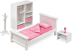Badger Basket 13 Piece Bedroom Furniture Play Set For 18 Inch Dolls Fits American Girl Dolls White Pink Amazon Com Au Toys Games