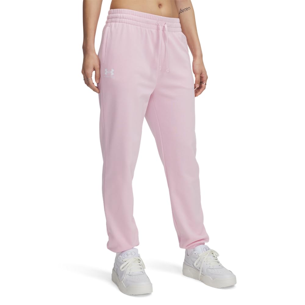 Under Armour Womens Rival Terry Joggers, (647) Prime Pink / / White, Small Tall Image