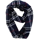 Unisex Women's Stylish Plaids & Check Cashmere Winter Infinity Cowl Scarf