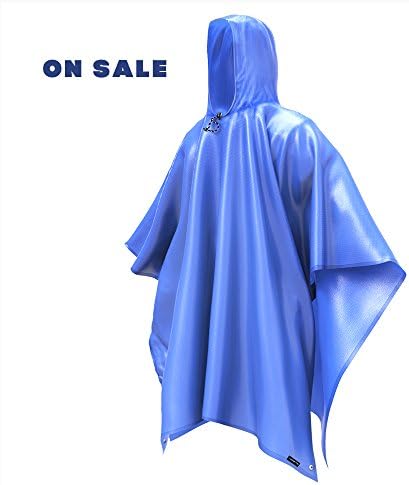 Rain Poncho Coat Jacket with Hood - AOPETIO Uniquely Design Lightweight Easy Carry Raincoat for Camping Hiking