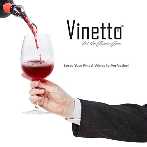Vinetto Wine Aerator Pourer and Decanter Spout | Easy, Rapid Way To Help Air Filter Into Wine | Unique Gift Idea for Women, Men, and Wine Enthusiasts | Discover Wine's Full Potential