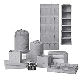 DormCo 10PC Complete Organization Set - TUSK Storage - Gray