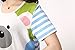 VENTELAN Women Pajama Set Cute Animal Pattern Short Sleeve Striped Shorts Sleepwear (X-Small(USA Size:0-2), Blue Bear)