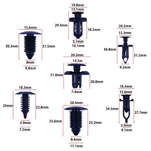 Auto Body Clips Car Push Pin Rivets Retainer Clips Plastic Fasteners Trim Door Panel Clips 248 PCS With Fastener Remover Replacement Parts For Toyota GM Ford Lexus Chrysler With Plastic Storage Case