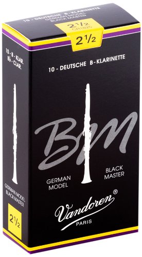 Vandoren CR1825 Bb Clarinet Black Master Reeds Strength 2.5; Box of 10