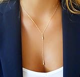 Handmade Delicate Y shape Gold Lariat necklace