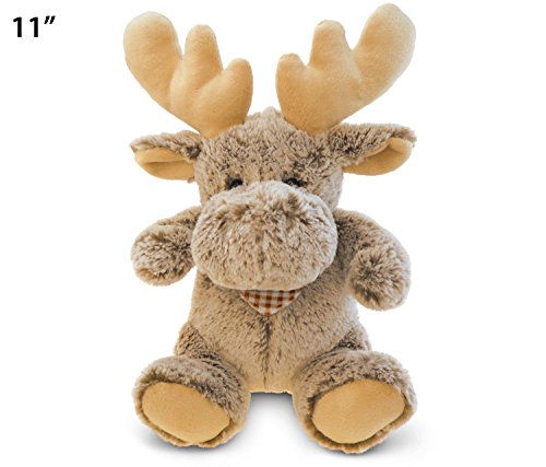 Puzzled Super-Soft Sitting Moose Plush, 11"