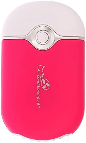 Awakingdemi Mini Personal Fan Portable USB Rechargeable Mini Bladeless Handheld Air Conditioning Fan Bladeless Portable Refrigeration Fans with Stand Sports Cooling Fan (Red)