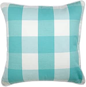 teal plaid pillows