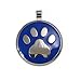 LuckyPet Paw Print Enamel Jewelry Pet ID Tag for Dogs and Cats, Personalized Engraving on The Back Side, Small (1 inch), Blue