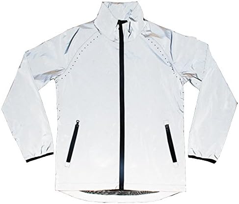 Edgogvl Men's Outwear 3M Reflective Zipper Hooded Windbreaker Lightweight Running Jacket