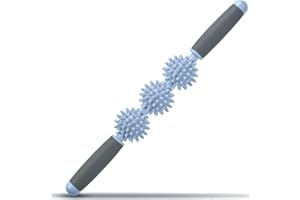 AILICA Fascia Muscle Roller, Cellulite Massager Fascia Roller for Cellulite and Sore Muscles, Neck, Leg, Back, Pressure Trigger Point Body Roller Deep Tissue Massage Stick Tools - 3 Massage Balls | Blue