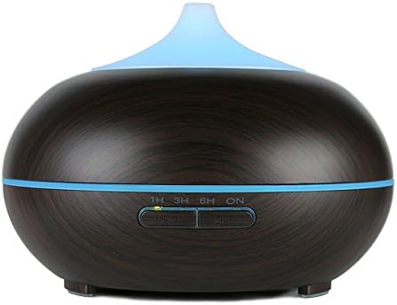 YIKUN Aromatherapy Essential Oil Diffuser, 300ml Ultrasonic Cool Mist Whisper-Quiet Humidifier with Color LED Lights Changing Waterless Auto Shut-Off for Spa ,Baby Room,,Etc (Black)