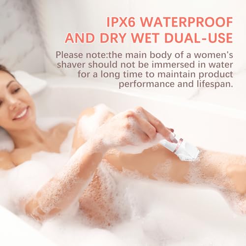 MAXGROOM 3 in 1 Lady Shaver for Women, Wet & Dry Electric Razor, IPX6 Waterproof Bikini Trimmer for Pubic Hair, LED Display, Hypoallergenic for Sensitive Skin, Facial Legs Underarms Body Groomer