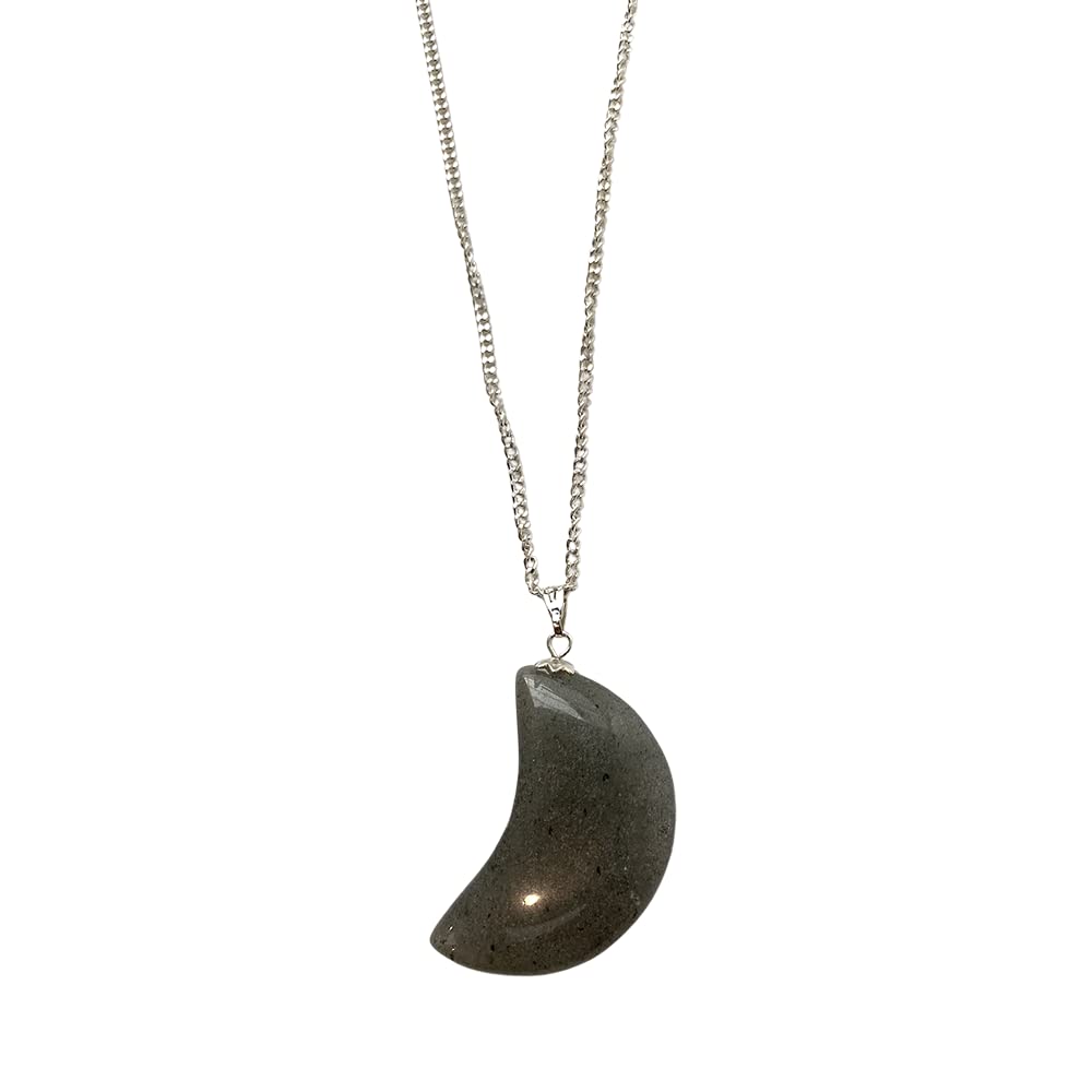 VIE Crescent Shaped Pendant, 4x2cm (Grey Aventurine) — image 1