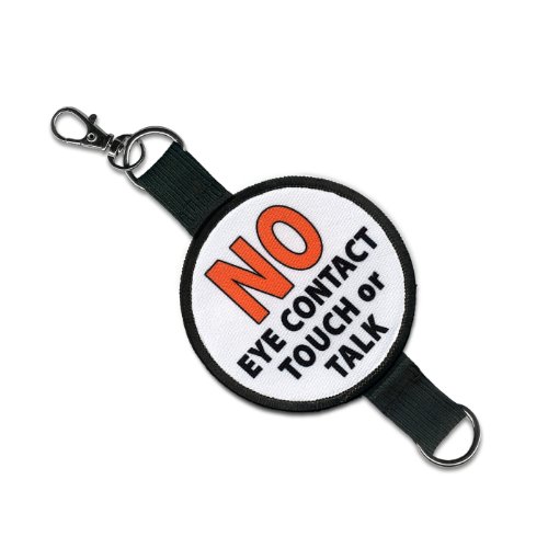 SERVICE DOG NO Eye Contact Touch or Talk 2 in 1 Double Sided Patch Clip Leash Wrap