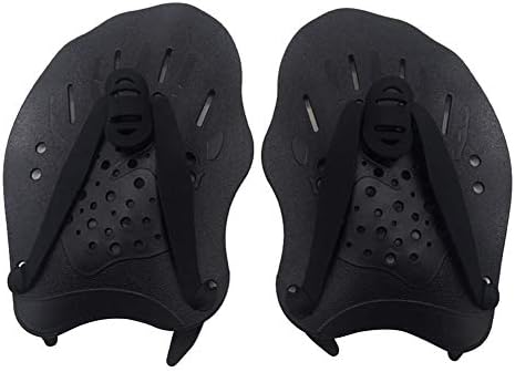 WinMan Contoured Swim Training Hand Paddles for Swimming (Black)