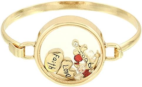 Beautiful Faith Hope &amp; Love Theme Bracelet - Gold