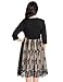 GRAPENT Women's Plus Size 3/4 Sleeve Surplice Sequin Mesh A Line Skater Dress Champagne Black 14W