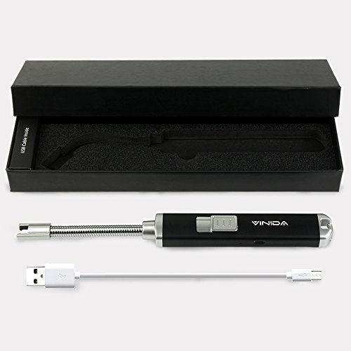Electric Arc Lighter USB Rechargeable Flameless Windproof Candle Lighter with 360° Extended Flexible Neck for Candle Camping Grilling BBQ Gas Stoves Cigarette and Fireworks, No Spark & Smell - Thumbnail 7