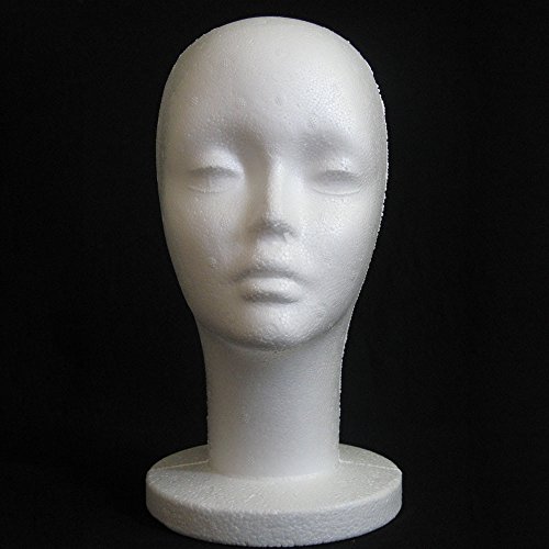 Female Styrofoam Wig Head Mannequins Manikin, Style, Model & Display Women's Wigs, Hats & Hairpieces Stand (Height: about 31cm/12.2in) - Thumbnail 2