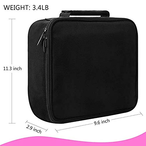 ETEREAUTY Travel Makeup Bag Portable Cosmetic Case Train Bag with 3 Individual Cases Bags Artist Storage Bag, Premium Makeup Organizer Bag for Makeup Brushes Toiletry Jewelry Digital Accessories Black