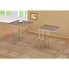 Reclaimed Wood Look Finish Expandable Snack Side End Table by eHomeProducts