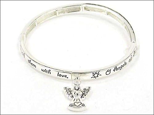 Silvertone Child Family Theme Bangle Bracelet w/Gift Box Athena Brand