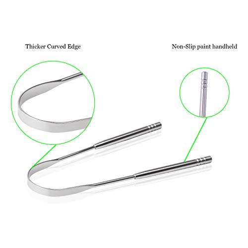 Tongue Scraper (3 Pack), Automoness Stainless Steel Metal Tongue