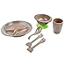 7-pieces Toddler Kids infant ORGANIC Dinnerware Including Divided Plate Spill Proof Stay Put Suction Bowl Cup Spoon Soup Spoon & Fork Eco Friendly BPA Free. Complete Dishwasher safe baby feeding set.