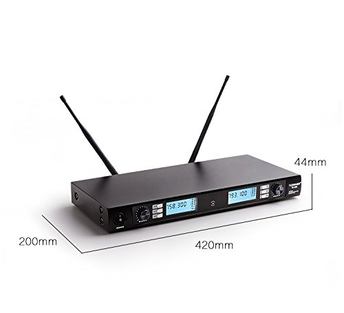 Boly UHF Dual Wireless Instrument Microphone for Horn Saxophones Trumpet Tuba Drum