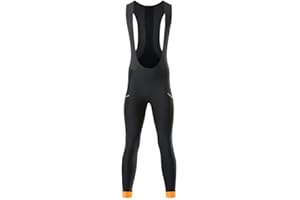 MY KILOMETRE Gravel Men Thermal Bib Tights Winter Cycling Bib Pants with Side Pockets Black
