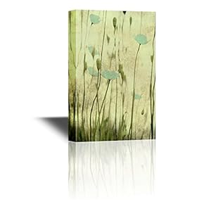 Canvas Wall Art - Small Wild Flowers on Vintage Abstract Background - Gallery Wrap Modern Home Art | Ready to Hang - 12x18 inches