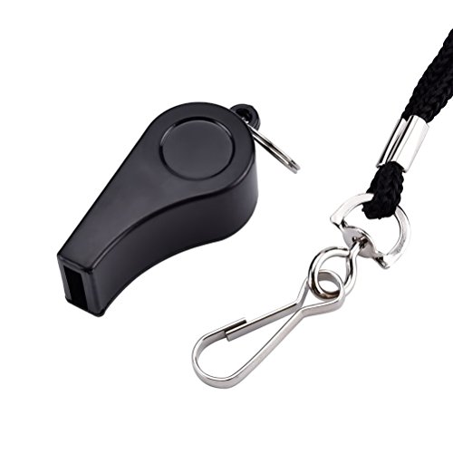 TOYMYTOY 24pcs Plastic Loud Whistles for Emergency Referee Coaches Training Sports with Lanyard (Black)