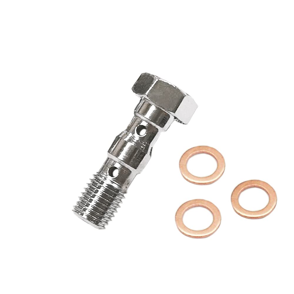 Motorcycle Brake Master Cylinder M10 x 1.25mm Double Diagonal Banjo Bolt Compatible with Scooter Moped Dirt Pit Bike Sport Bike Steet Bike ATV