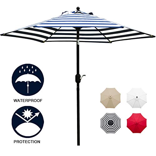 Sunnyglade 7.5′ Patio Umbrella Outdoor Table Market Umbrella with Push Button Tilt/Crank, ...