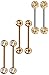 Jstyle 3 Pairs 14G 316L Stainless Steel Nipple Rings Piercing Body Jewelry Barbell CZ Tongue Rings RSG