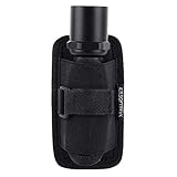 AIRSOFTPEAK Flashlight Pouch Holster Carry Case Holder with 360 Degrees Rotatable Belt Clip, Black