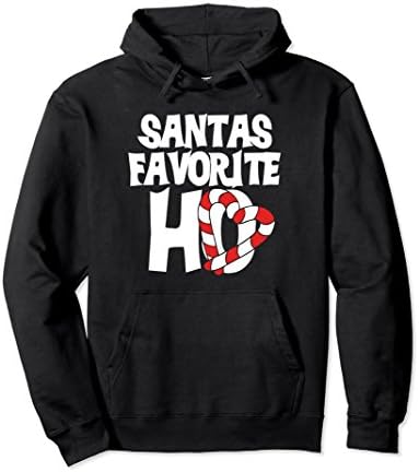 Unisex Santas favorite ho pullover hoodie funny christmas party Medium Black
