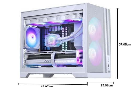 Phanteks XT M3 Mini-Tower PC-Gehäuse Weiß – Kompaktes Micro-ATX Case mit Tempered Glass, Unterstützung für 360-mm-Radiator & 430-mm-Grafikkarten – mit 3X 120mm RGB Lüftern 10