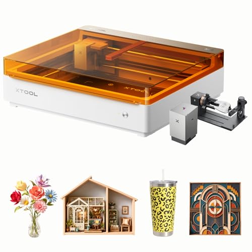 xTool M2 10W Color Craft Laser Engraver, with Dual Cameras, CMYK Inkjet Printer, RA3 Lite Rotray, Class 1 Enclosed Safe Laser Engraving Machine for Wood, Leather, Felt, Fabric, Paper, DIY Crafts