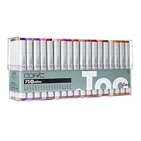 Copic Marker C72A Classic 72 Color Marker Sketch Set; Preferred for Architectural Design, Product Rendering, and Other Forms of Industrial Design; Packaged in a Clear Plastic Case