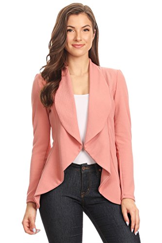 Women's Casual Work Office Long Sleeve Open Front Blazer Jacket with Plus Size