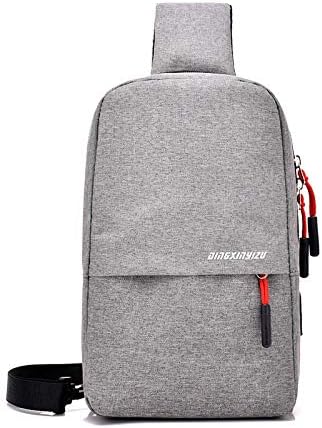 New Men's and Women's Chest Bag Shoulder Diagonal Canvas Multi-Function Sports Travel Tide Chest Bag Ladies Bag Men's Bag Dark Gray