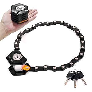 Folding Bike Lock – Heavy Duty Bicycle High Security Chain Alloy Steel Anti-Theft Cycling Locks Foldable| Unfolds to…